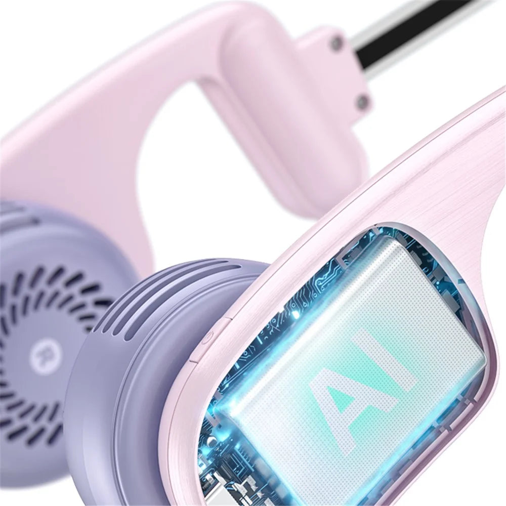 MF086 5 Speeds Adjustable Silent Summer Cooling Metal Neckband Hanging Fan - Pink+Purple - 2