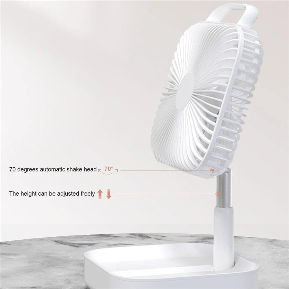 BENWIS HA-FDF Mini Desktop Fan Foldable Retractable Summer Cooling Fan - White - 2