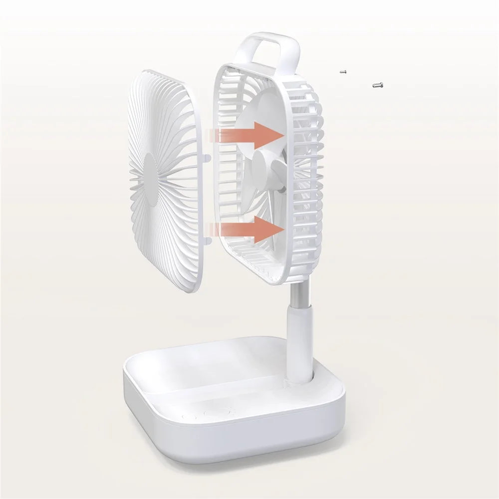 BENWIS HA-FDF Mini Desktop Fan Foldable Retractable Summer Cooling Fan - White - 5