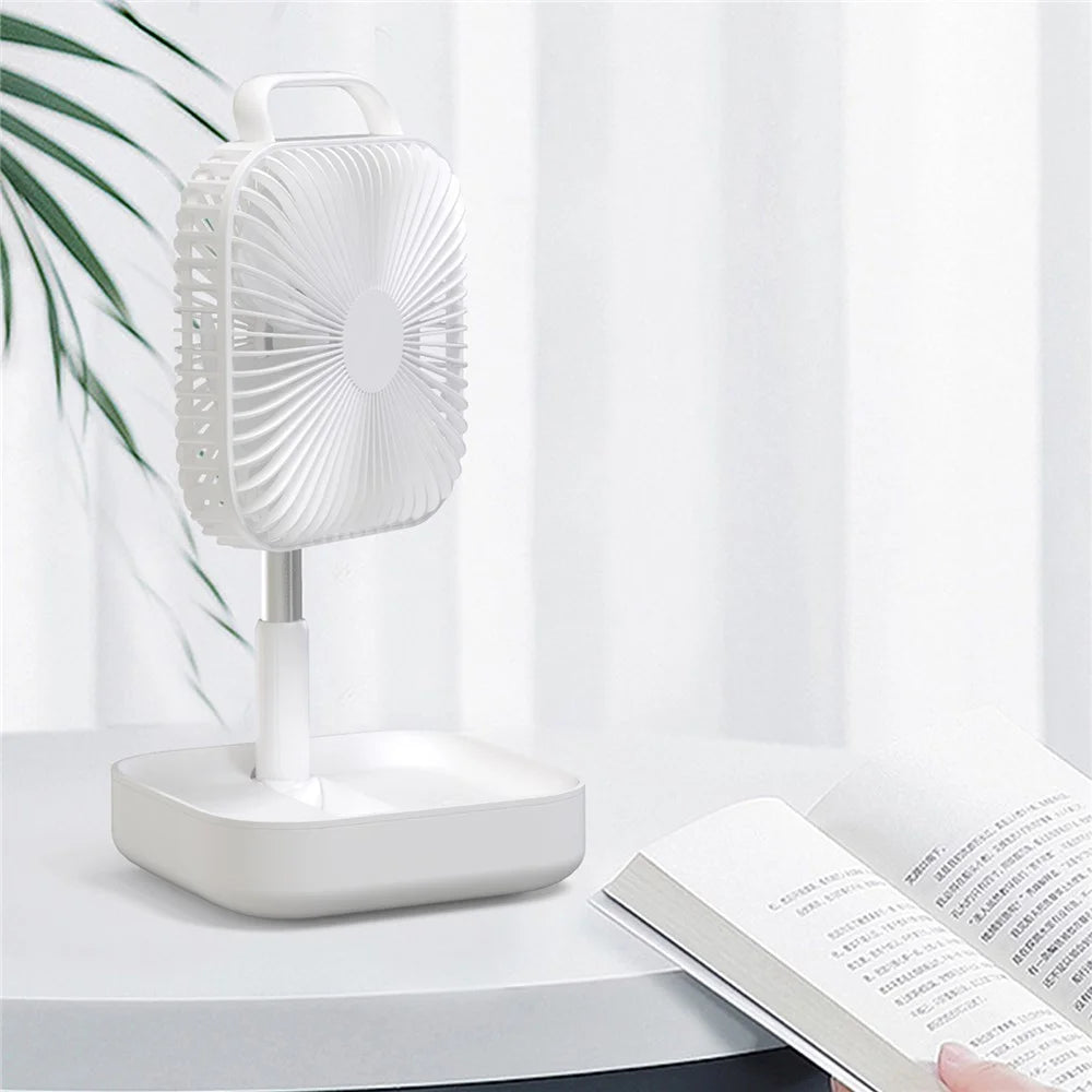 BENWIS HA-FDF Mini Desktop Fan Foldable Retractable Summer Cooling Fan - White - 7