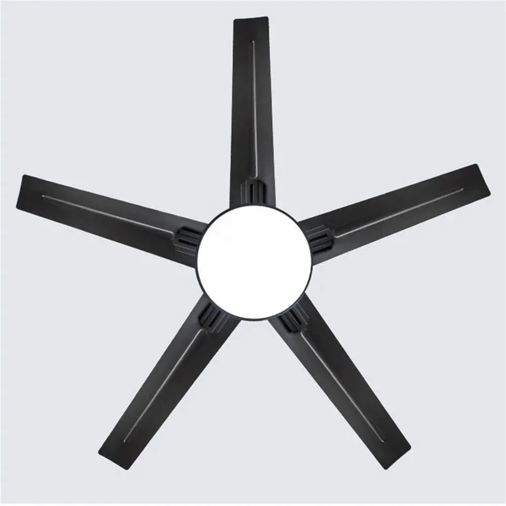 56-inch Integrated Chandelier Iron Blade Ceiling Fan with Remote Control and Wall Control - Black - 4