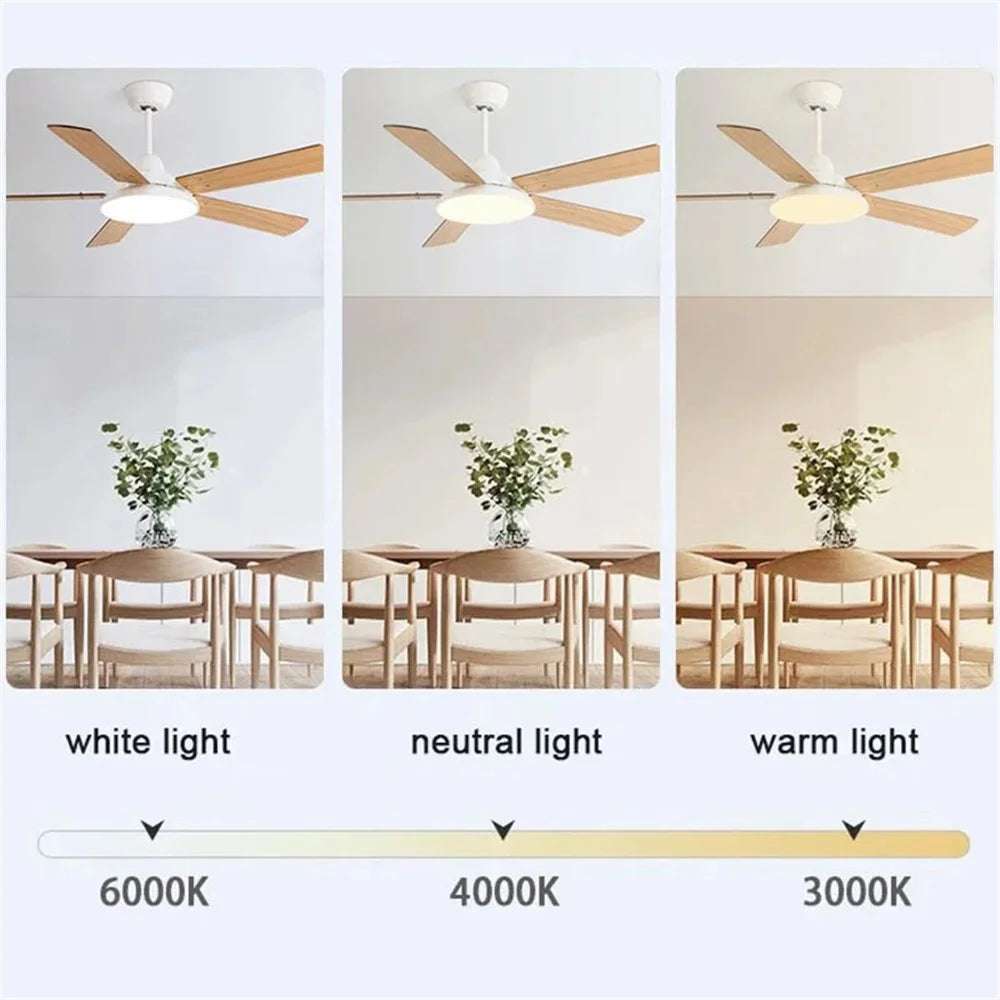 56-inch Integrated Chandelier Iron Blade Ceiling Fan with Remote Control and Wall Control - Black - 5