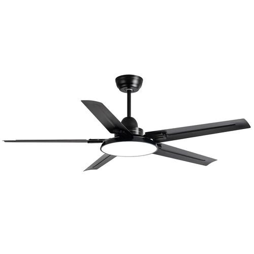42-inch Integrated Chandelier Iron Blade Ceiling Fan Lamp with Remote Control and Wall Control - Black - 1