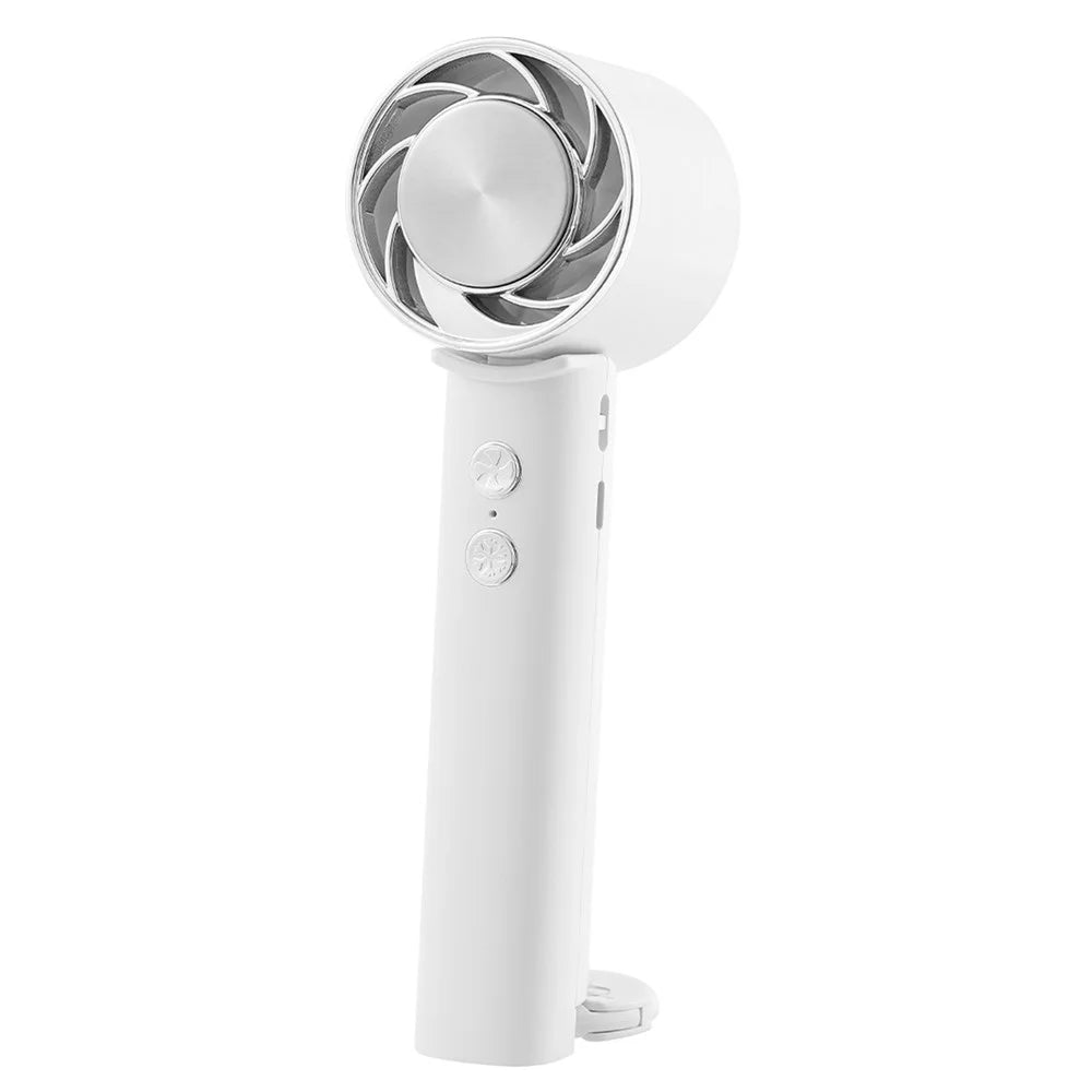 WT15 Portable Mini Cooling Fan Cold Compress Handheld Foldable Fan with Carabiner - White - 1