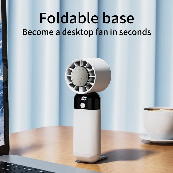 ZK03 Portable Cold Compress Cooling Fan 3 Speed Rechargeable Handheld Desktop Fan Cooler - White - 5