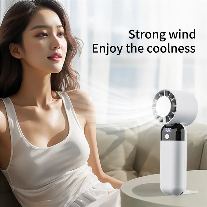 ZK03 Portable Cold Compress Cooling Fan 3 Speed Rechargeable Handheld Desktop Fan Cooler - White - 7
