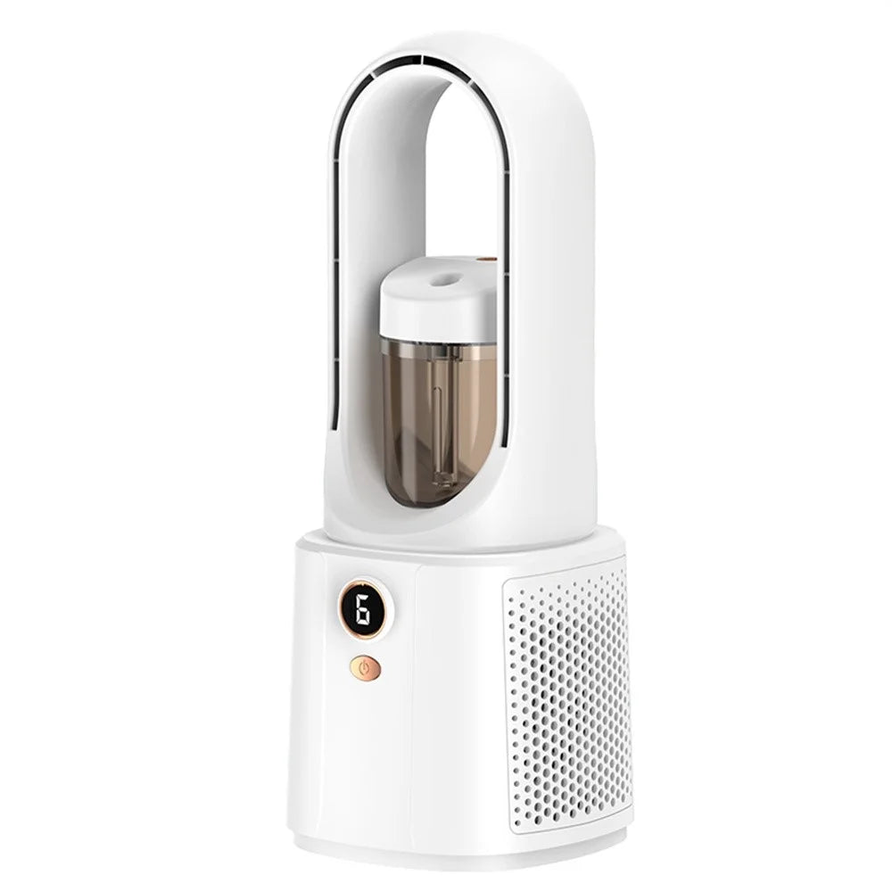 Bladeless Desktop Fan Misting Cooling Quiet Air Circulator Humidifier Fan Cooler with Night Light - 1