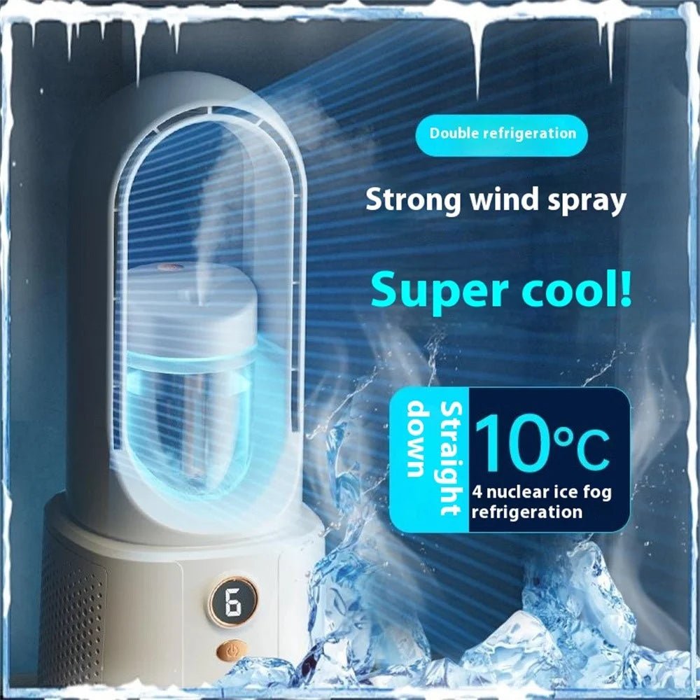 Bladeless Desktop Fan Misting Cooling Quiet Air Circulator Humidifier Fan Cooler with Night Light - 5