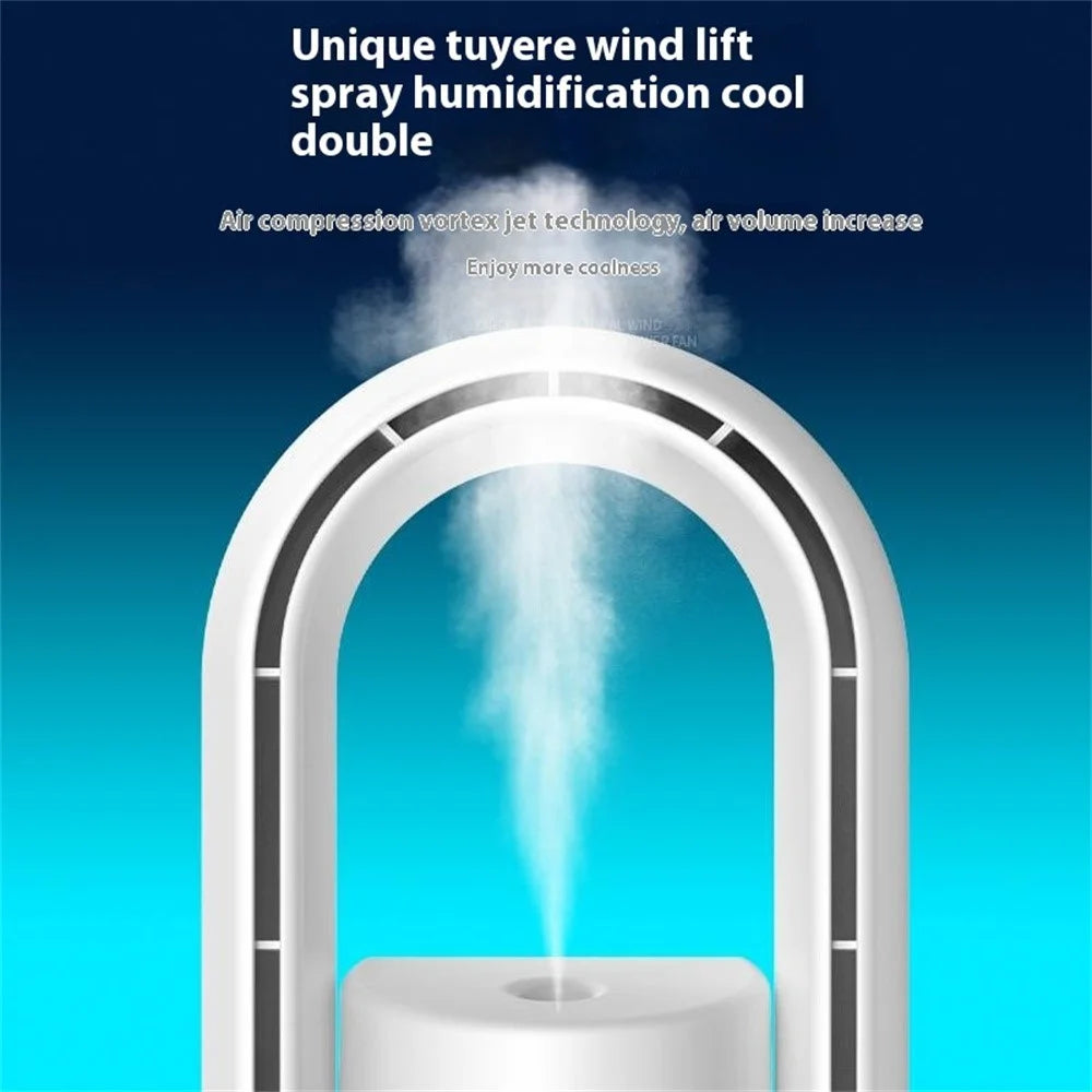 Bladeless Desktop Fan Misting Cooling Quiet Air Circulator Humidifier Fan Cooler with Night Light - 6