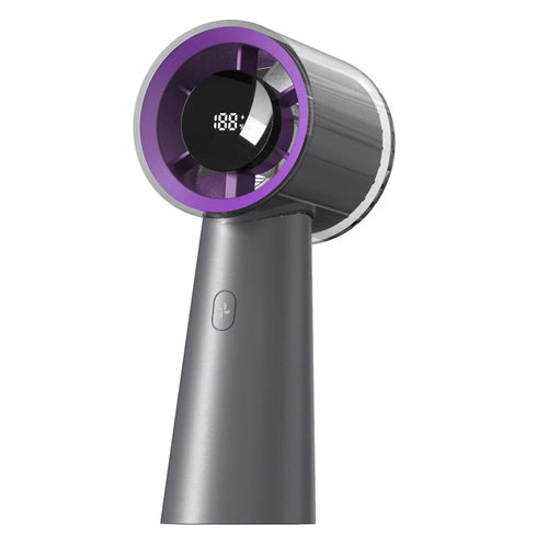 High Speed Digital Display Handheld Desktop Fan Mini Portable Turbo Fan - Dark Grey - 1