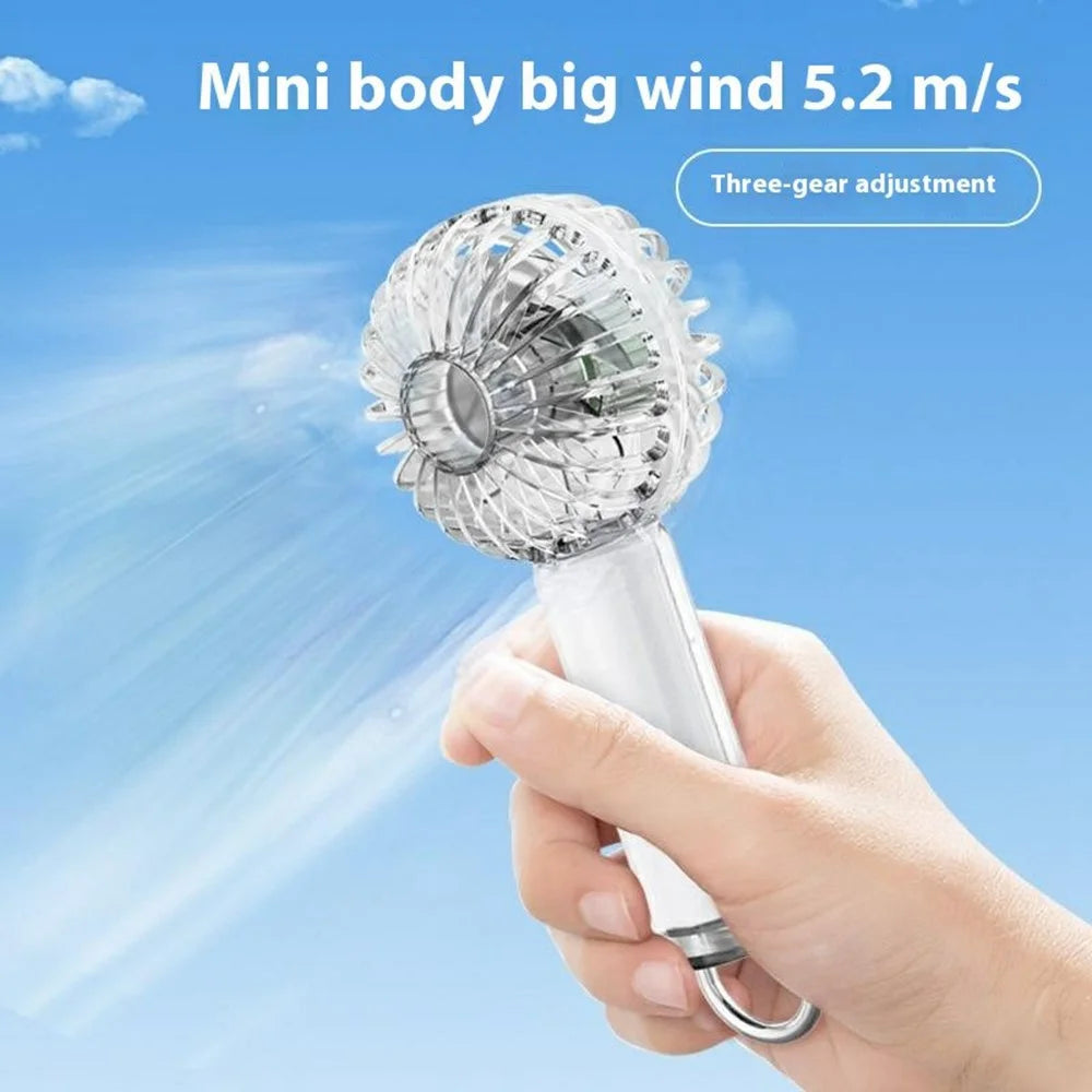 Y58 Semiconductor Ice Cooling Handheld Fan Digital Display Stepless Adjustable Foldable Turbo Fan - White - 3