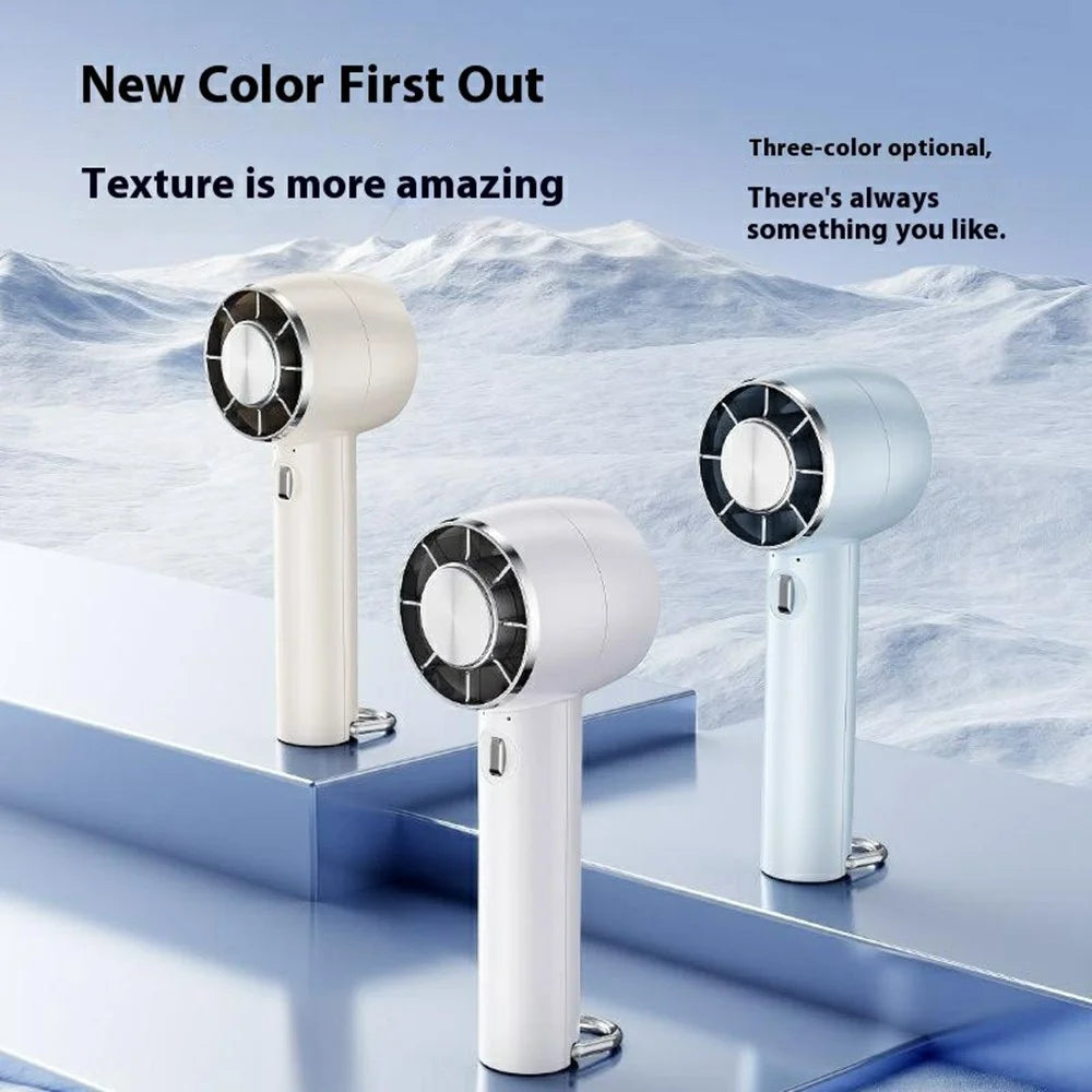 Y58 Semiconductor Ice Cooling Handheld Fan Digital Display Stepless Adjustable Foldable Turbo Fan - White - 5