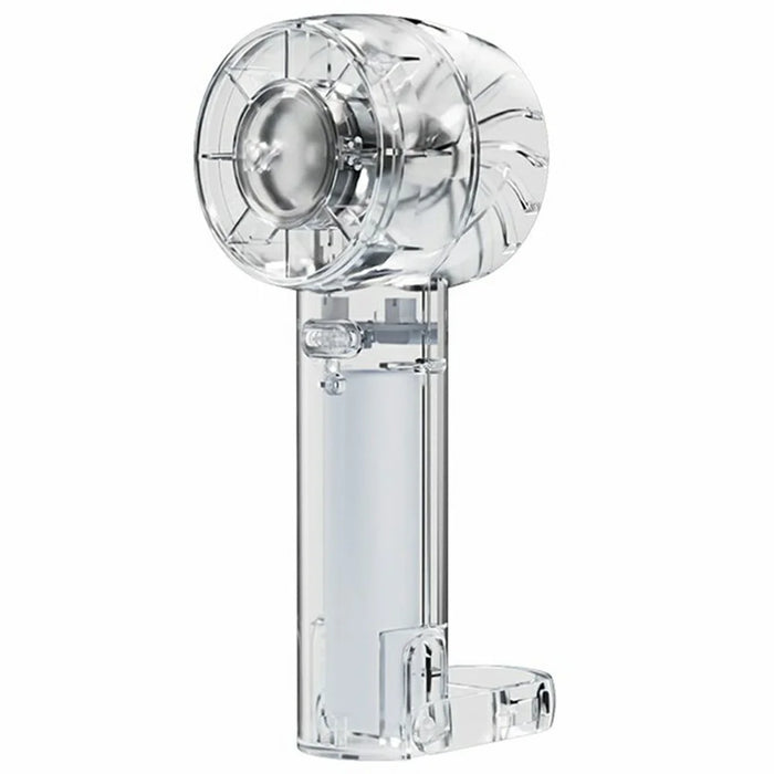 W21 Portable Handheld Fan 3 Speeds Transparent High Speed Turbo Fan with Cold Compress Function - Transparent White - 2