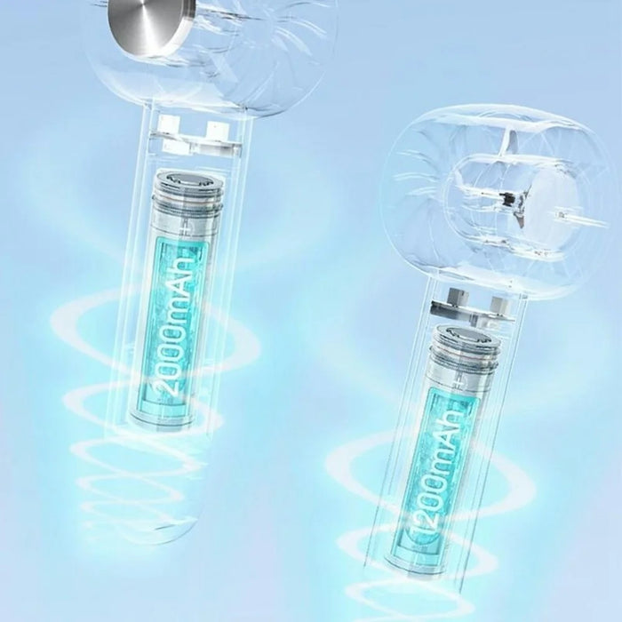 W21 Portable Handheld Fan 3 Speeds Transparent High Speed Turbo Fan with Cold Compress Function - Transparent White - 4