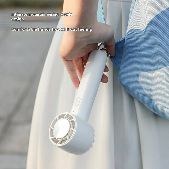 L05 3 Speeds Mini Handheld Fan Portable USB Rechargeable Cold Compress Desktop Fan for Outdoor - White - 3