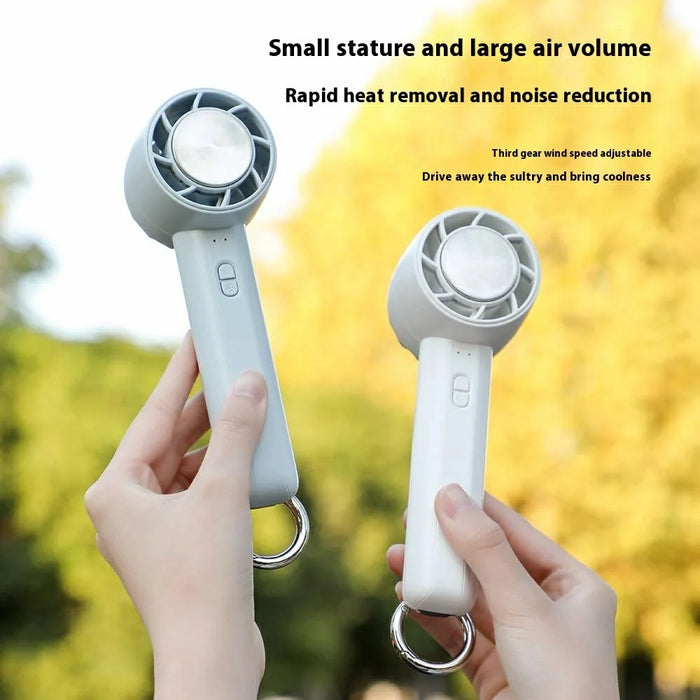 L05 3 Speeds Mini Handheld Fan Portable USB Rechargeable Cold Compress Desktop Fan for Outdoor - White - 6