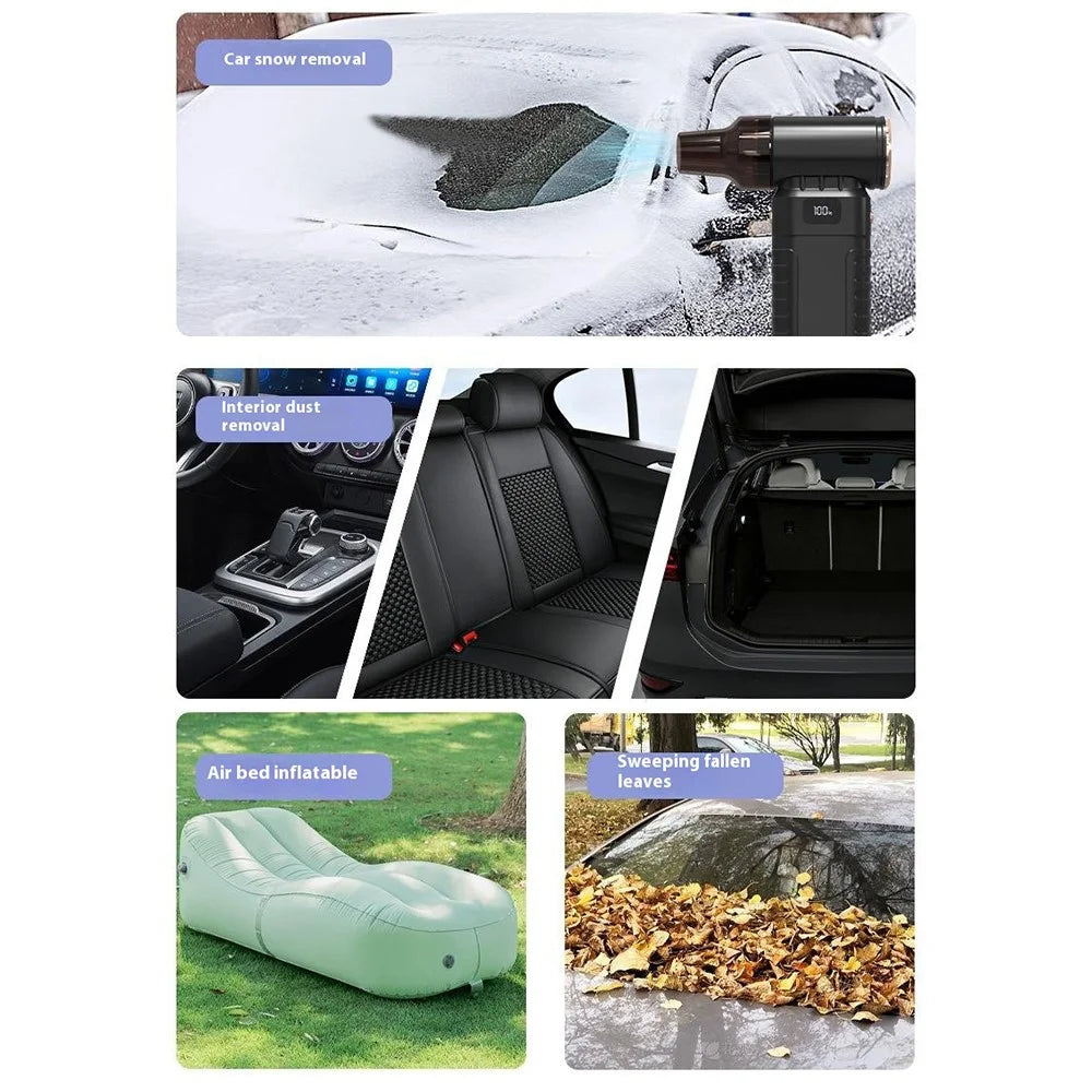 Handheld USB Rechargeable Mini Fan Portable Wireless Dust Blower for Car  /  Home 90000RPM High Speed Turbo - Black - 6