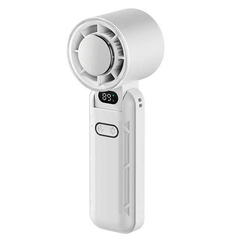 RD21 USB Handheld Fan Rechargeable Turbo Folding Mini Fan Portable Desktop Cooling Fan - White - 1