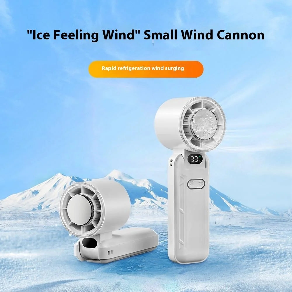 RD21 USB Handheld Fan Rechargeable Turbo Folding Mini Fan Portable Desktop Cooling Fan - White - 2