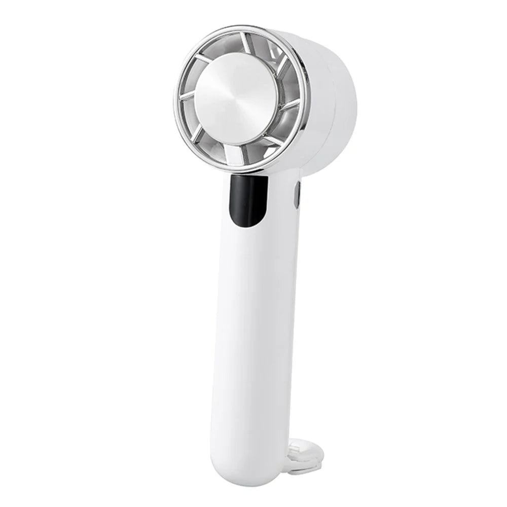 U-32 Handheld Cooling Fan Digital Display Portable Mini Desktop Fan for Home / Outdoor - White - 1