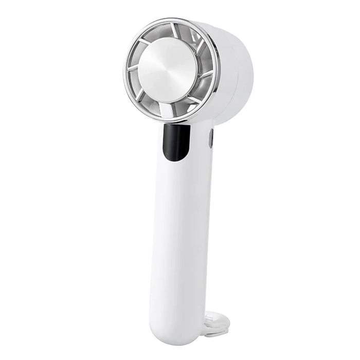 U-32 Handheld Cooling Fan Digital Display Portable Mini Desktop Fan for Home / Outdoor - White - 1