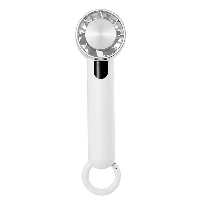 U-32 Handheld Cooling Fan Digital Display Portable Mini Desktop Fan for Home / Outdoor - White - 2
