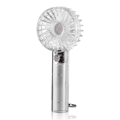 WT-T29 Transparent Mini Fan USB Rechargeable Portable Handheld Fan for Outdoor Hiking - White - 1