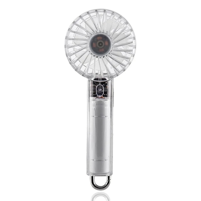 WT-T29 Transparent Mini Fan USB Rechargeable Portable Handheld Fan for Outdoor Hiking - White - 2
