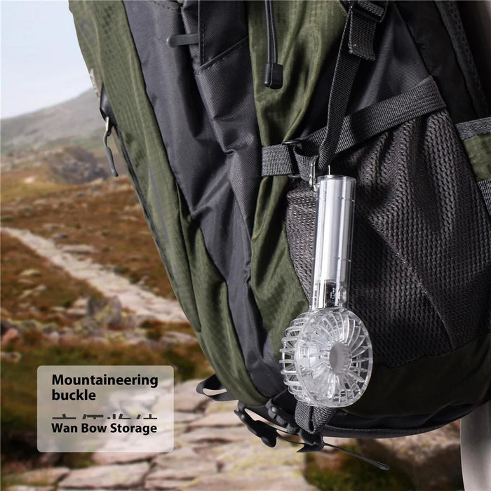 WT-T29 Transparent Mini Fan USB Rechargeable Portable Handheld Fan for Outdoor Hiking - White - 6