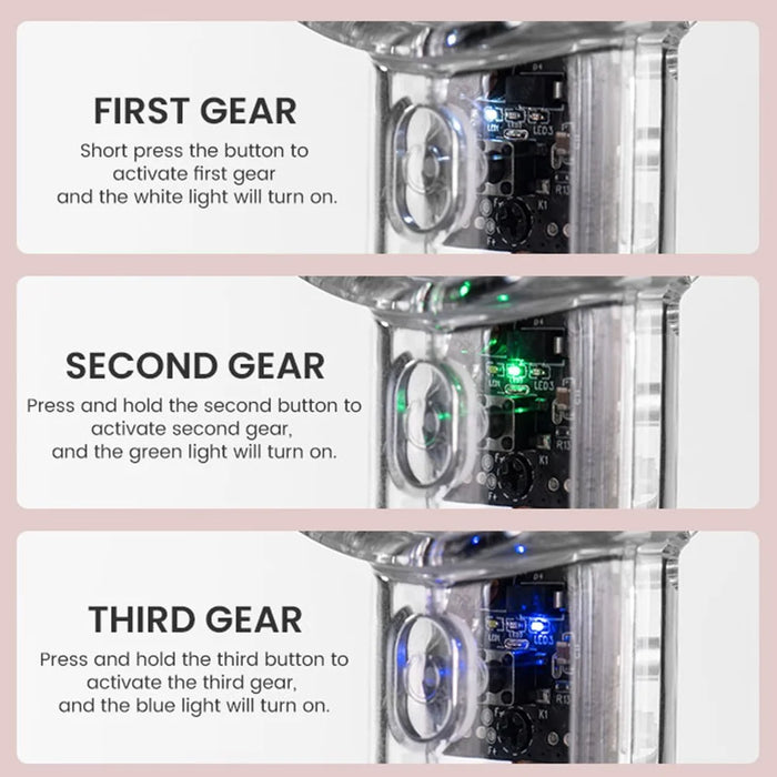 WT-T29 Transparent Mini Fan USB Rechargeable Portable Handheld Fan for Outdoor Hiking - White - 7
