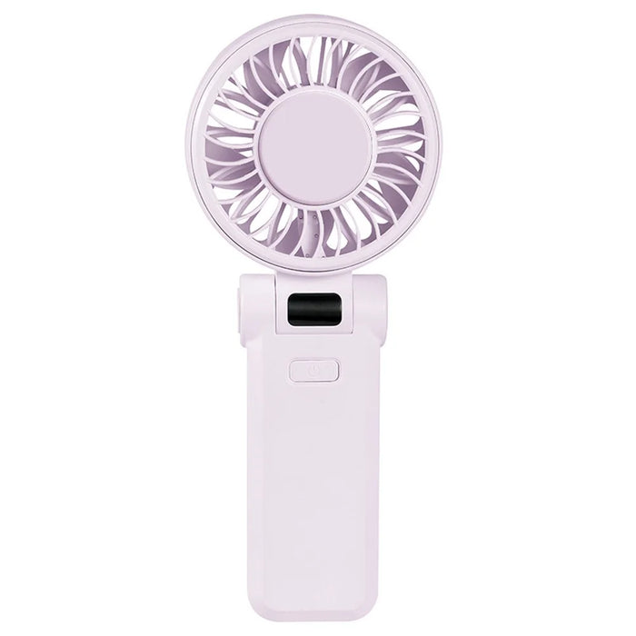 Z35 Folding Cooling Fan USB Rechargeable Handheld Fan with Digital Display / 5 Speed Settings - Purple - 2