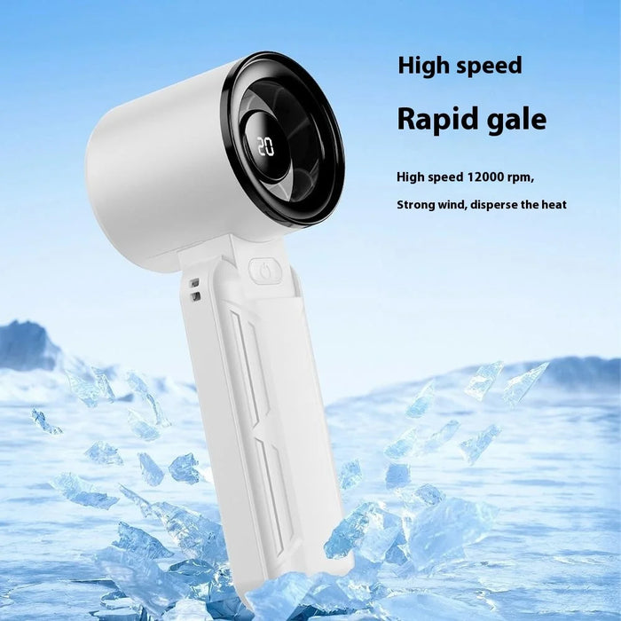RD18 Handheld Fan Portable Folding Cooling Fan with 5-Speed Adjustable for Outdoor Use - White - 2