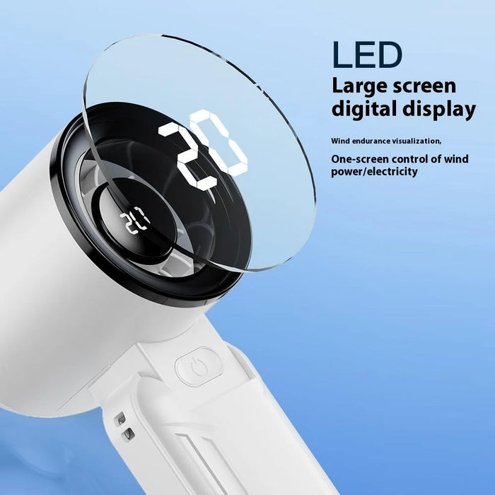 RD18 Handheld Fan Portable Folding Cooling Fan with 5-Speed Adjustable for Outdoor Use - White - 4