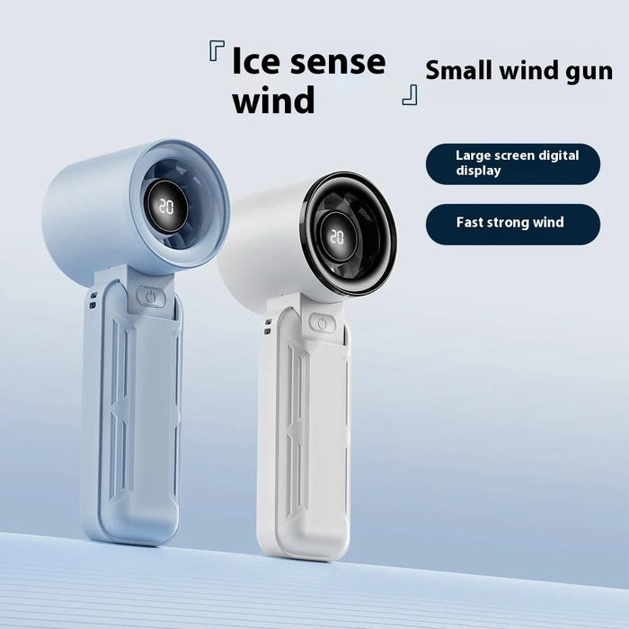 RD18 Handheld Fan Portable Folding Cooling Fan with 5-Speed Adjustable for Outdoor Use - White - 7
