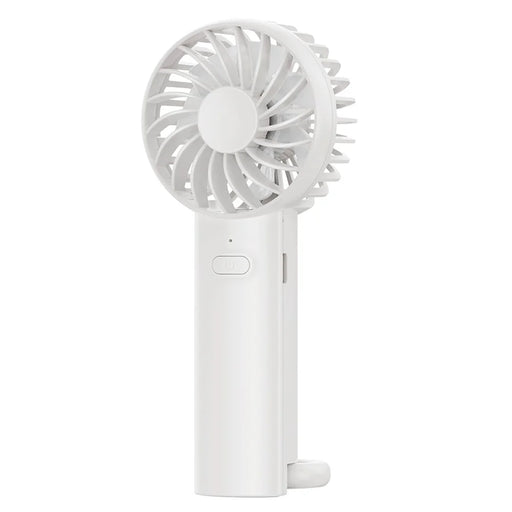 F99 Handheld Fan USB Rechargeable Desktop Portable Cooling Fan with 3 Speeds, Buckle - White - 1