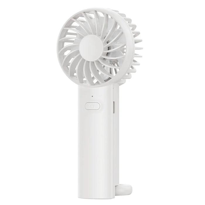 F99 Handheld Fan USB Rechargeable Desktop Portable Cooling Fan with 3 Speeds, Buckle - White - 1
