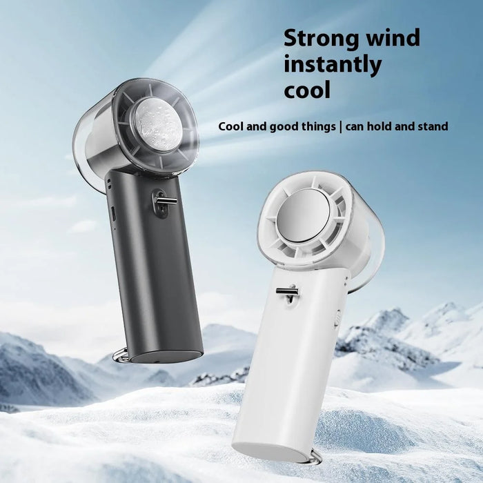 G10 Handheld Fan USB Rechargeable Turbo Bladeless Desktop Folding Fan with Cold Compress Function - White - 2