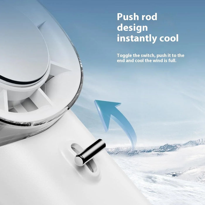 G10 Handheld Fan USB Rechargeable Turbo Bladeless Desktop Folding Fan with Cold Compress Function - White - 5