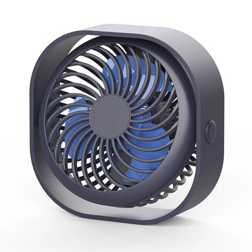 F008 3 Speeds USB Rechargeable Desktop Mini Fan Portable Summer Cooling Fan for Office Home - Blue - 1