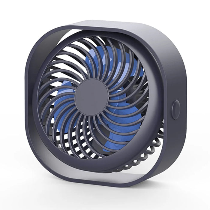 F008 3 Speeds USB Rechargeable Desktop Mini Fan Portable Summer Cooling Fan for Office Home - Blue - 1