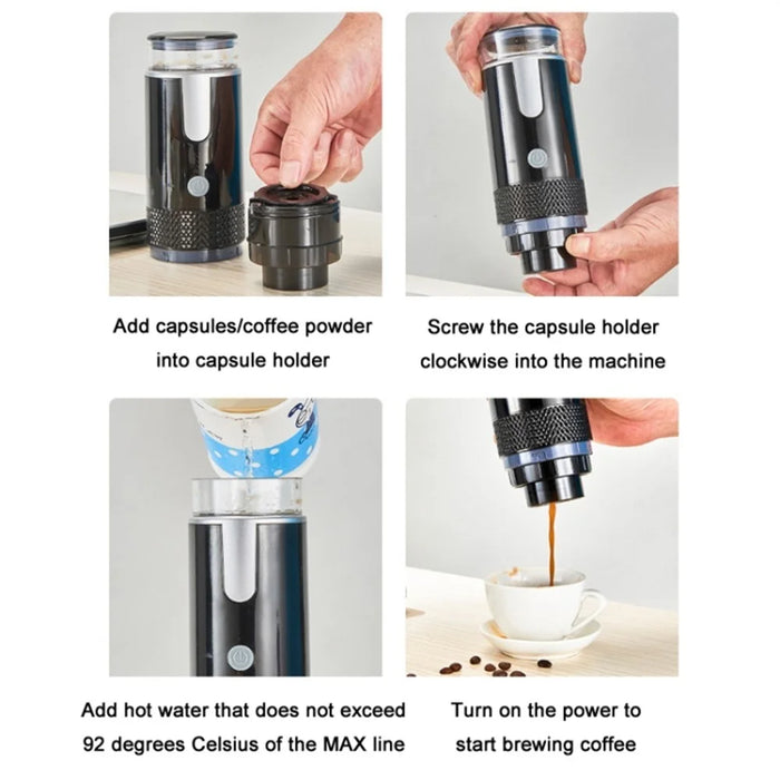 Portable Espresso Machine Capsule / Ground Coffee Compatible Rechargeable Electric Coffee Maker (BPA Free, No FDA) - 5