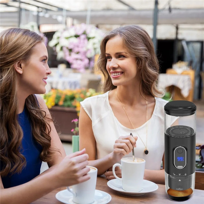 Portable Wireless Espresso Machine Electric Capsule Coffee Maker for Outdoor / Car / Home Use (BPA Free, No FDA) - Black - 4