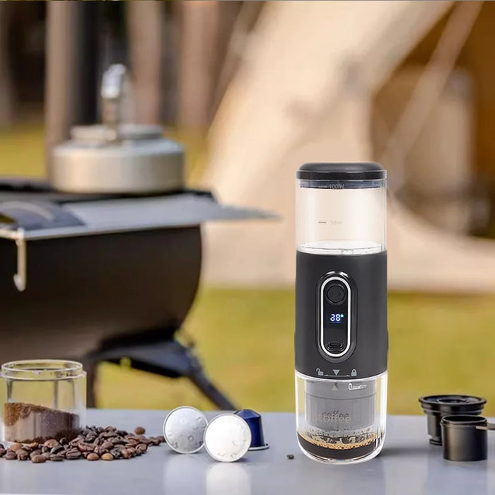 Portable Wireless Espresso Machine Electric Capsule Coffee Maker for Outdoor / Car / Home Use (BPA Free, No FDA) - Black - 7