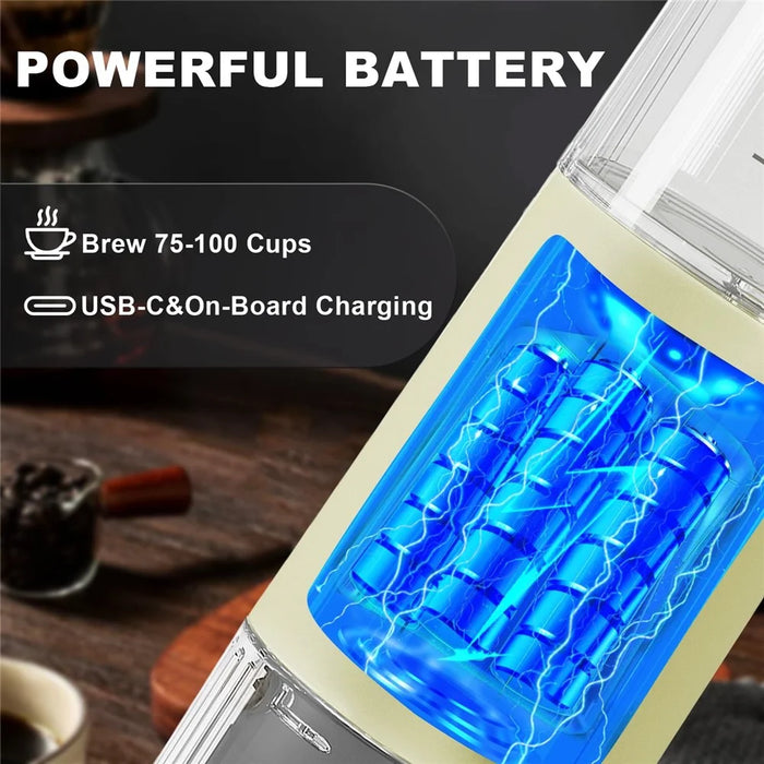 Portable Wireless Espresso Machine Outdoor Car Home Electric Compact Capsule Coffee Maker (BPA Free, No FDA) - Beige - 6
