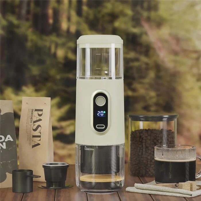Portable Wireless Espresso Machine Outdoor Car Home Electric Compact Capsule Coffee Maker (BPA Free, No FDA) - Beige - 7