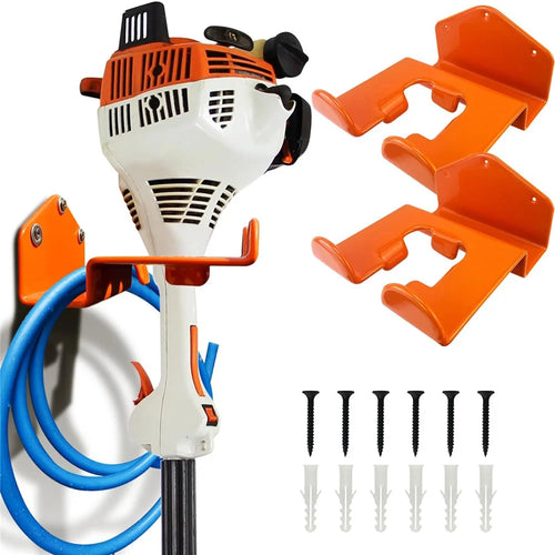 2Pcs Weed Trimmer Hanger Wall Mount Steel Storage Rack Tool Organizer for Garden Shed Workshop Garage - 1