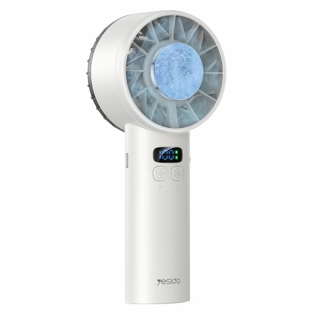 YESIDO YF18 Semiconductor Cooling Handheld Fan 100 Speeds LCD Display Rechargeable Fan - 1