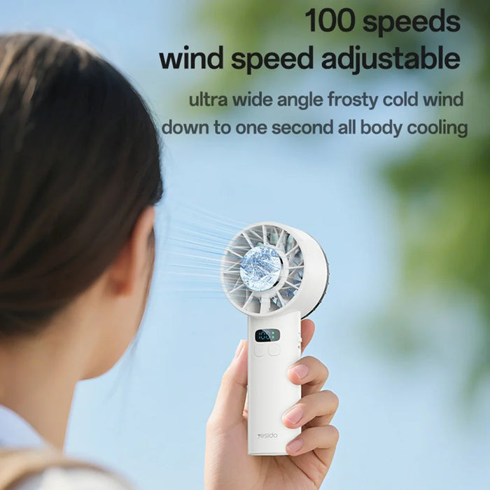 YESIDO YF18 Semiconductor Cooling Handheld Fan 100 Speeds LCD Display Rechargeable Fan - 4