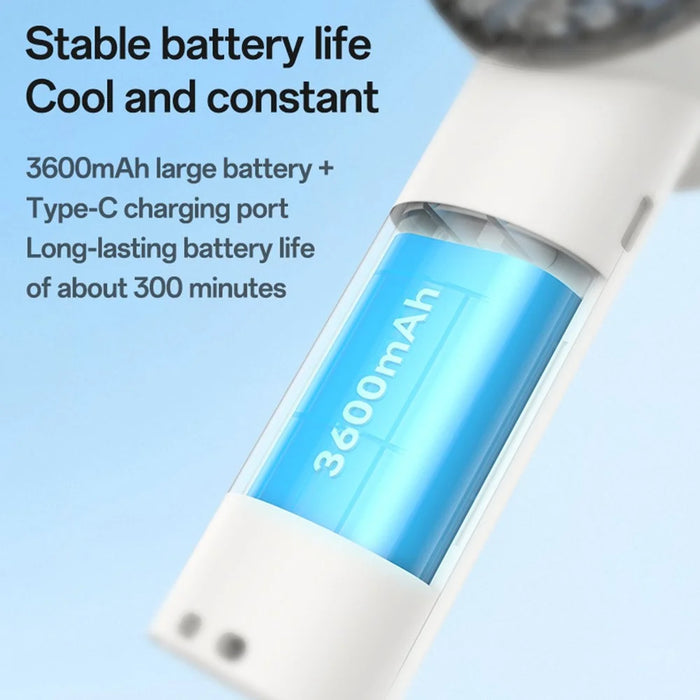 YESIDO YF18 Semiconductor Cooling Handheld Fan 100 Speeds LCD Display Rechargeable Fan - 7