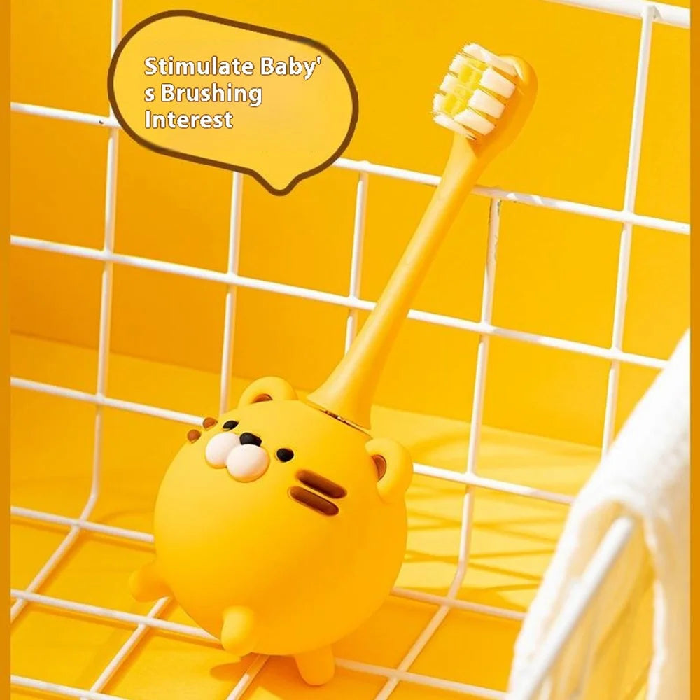 238 Cartoon Tiger Soft Bristles Electric Toothbrush for Kids IPX7 Waterproof 3 Modes Oral Cleaning Tool (No FDA) - 3